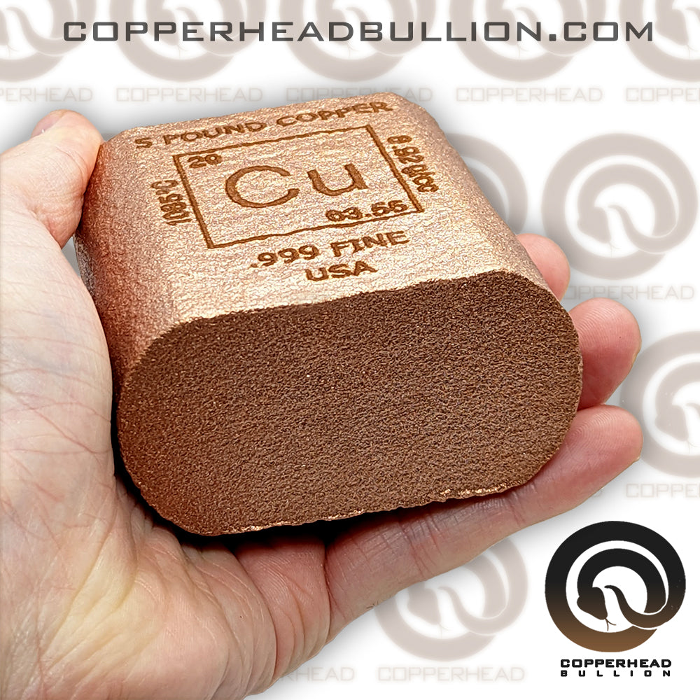 5 Pound Cast Copper Bar - Element Design – Copperhead Bullion